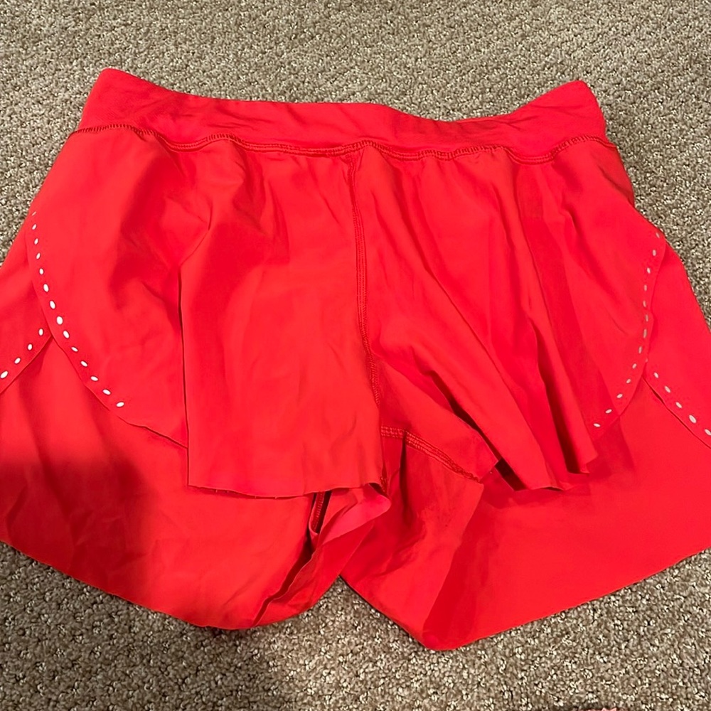 red fast and free lululemon shorts